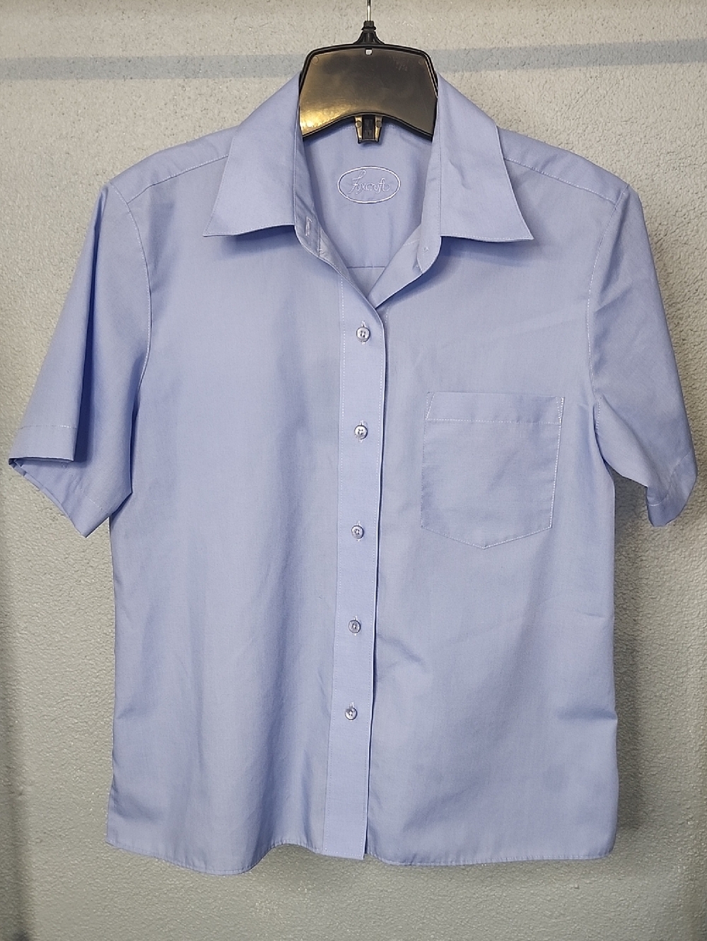 Foxcroft Light Blue Short-Sleeve Button-Down Shirt
